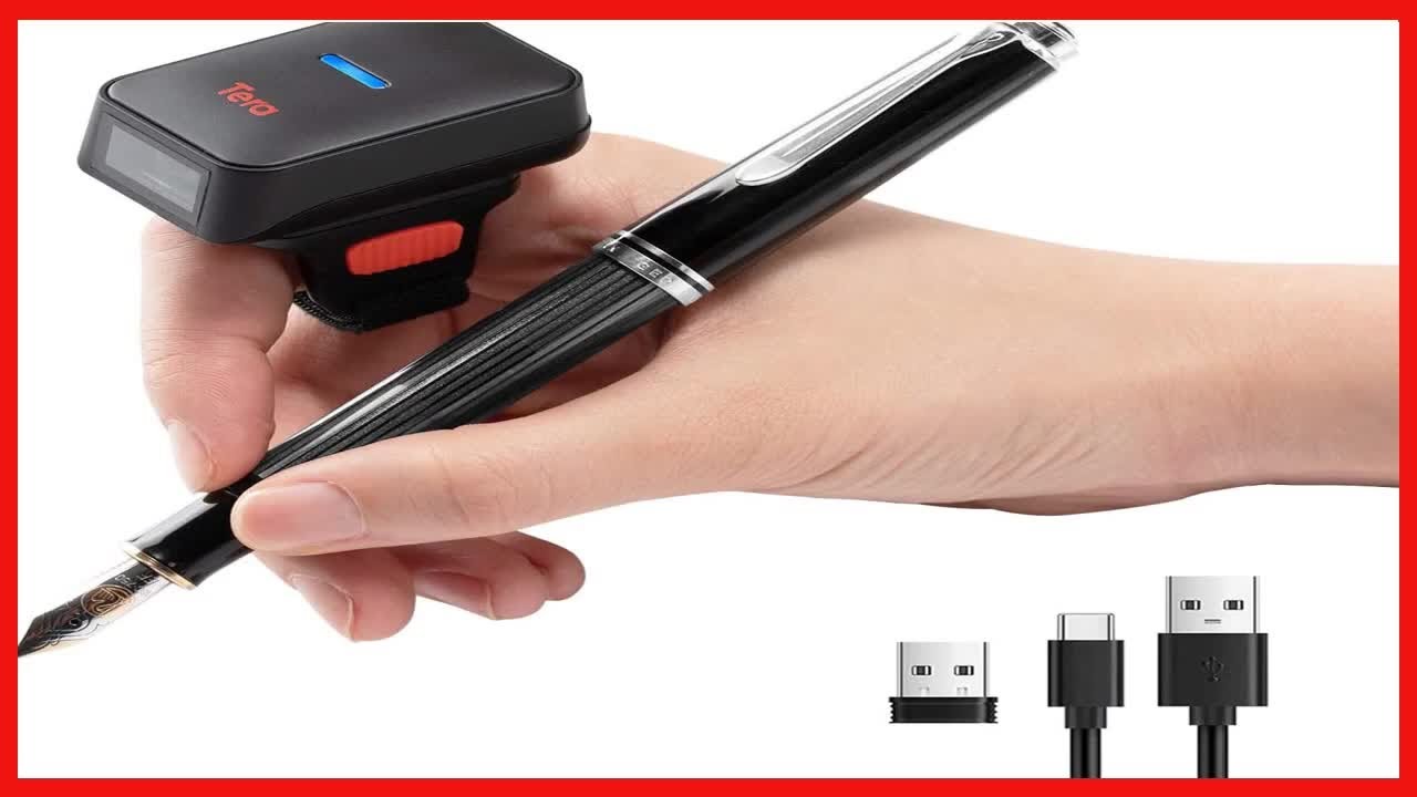 Tera Pro Extreme Performance 1D 2D QR Wireless Ring Barcode Scanner with Bluetooth, Extra Fast