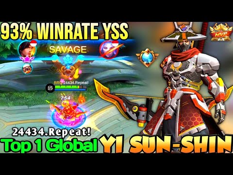 PERFECT SAVAGE!! YSS 93% WIN RATE | TOP GLOBAL YI SUN-SHIN 24434.Repeat! - MOBILE LEGENDS