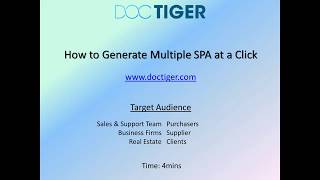 How to Generate Sale Purchase Agreement at a Click-Tutorial