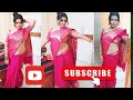 Model Sweety In Simple Rani Colour Saree Shoot