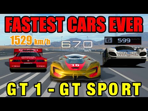 Fastest Cars In History Of Gran Turismo // GT1 - GT Sport
