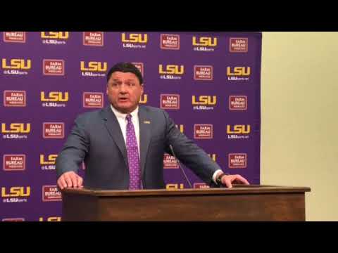 Video: Ed Orgeron Introduces Steve Ensminger As LSU's New OC