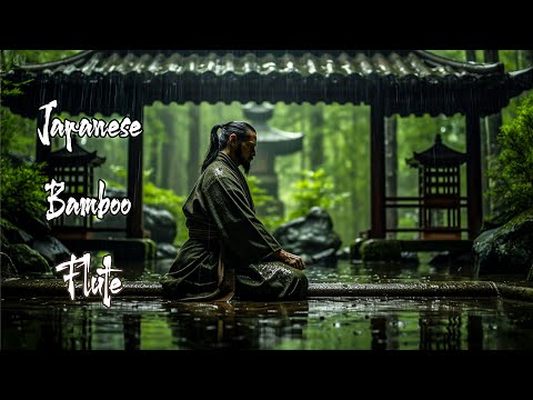 Rainy Day in a Serene Ancient Temple - Japanese Bamboo Flute Music For Soothing, Meditation, Healing