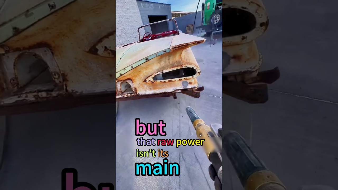 This sandblasting machine has incredible power