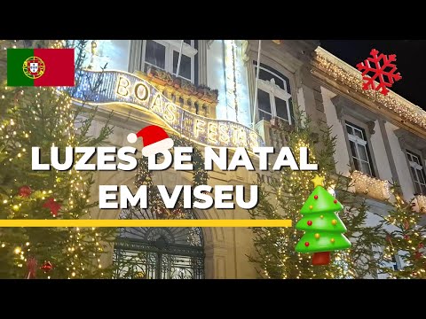 Luzes de Natal em Viseu ✨🎄 Passeio Encantador pela Cidade
