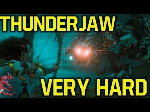 Horizon Zero Dawn gameplay - KILLING Thunderjaw on VERY HARD (Horizon Zero Dawn Thunderjaw guide) Video