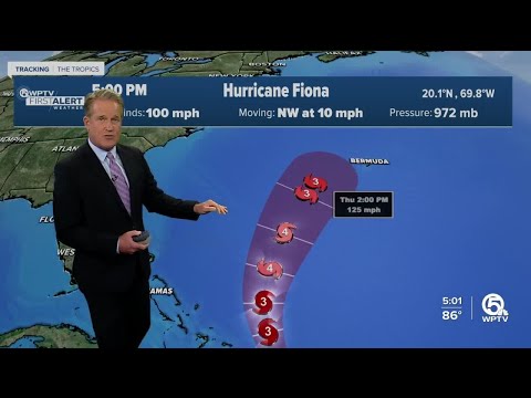 Hurricane Fiona, 5 p.m. on Sept. 19, 2022