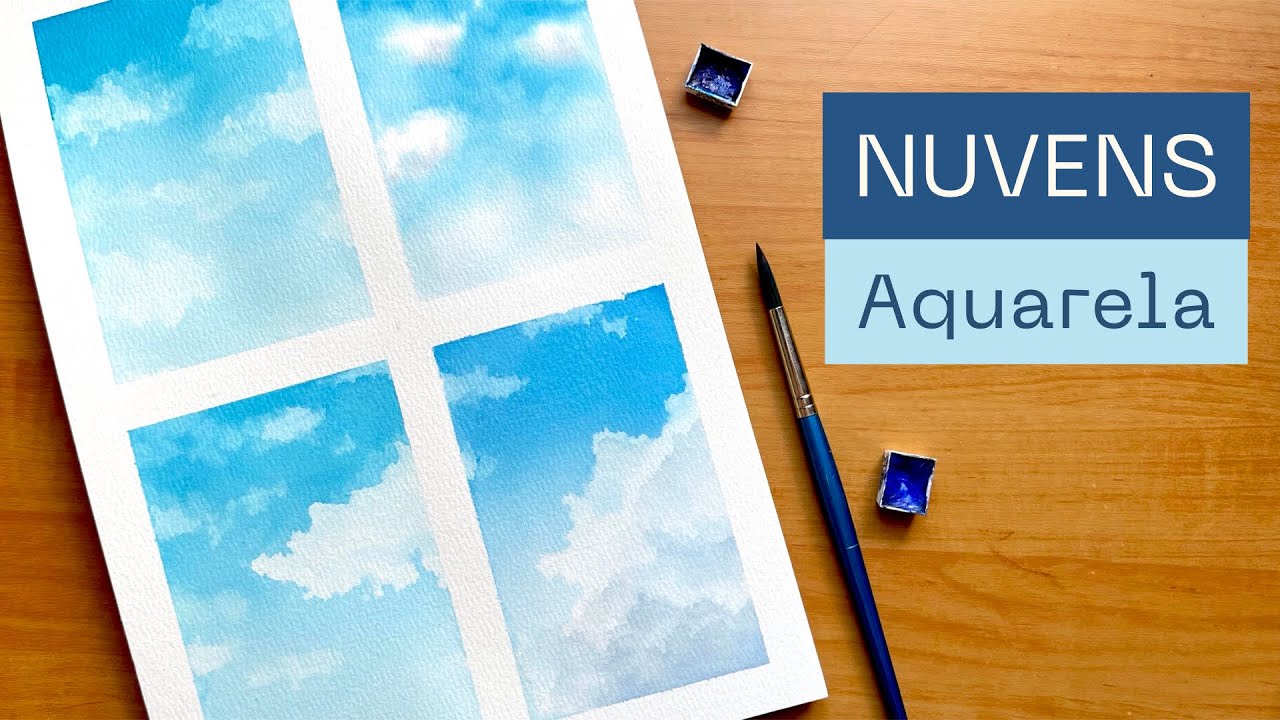 Easy watercolor clouds for beginners