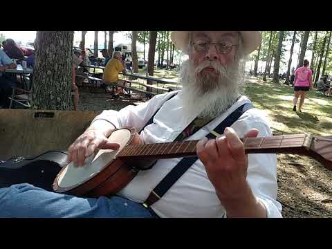 "Uncle Dave" Holbrook plays my home made woody banjo at The Summertown Bluegrass Reunion.