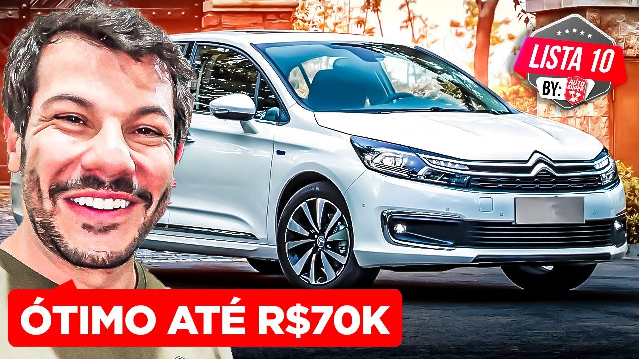 10 MELHORES CARROS até R$ 70 mil! MELHOR CUSTO BENEFÍCIO!