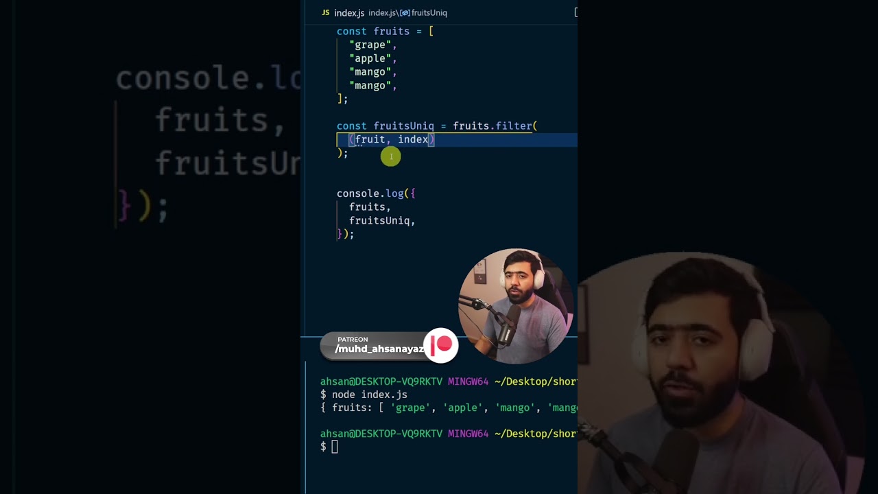 Removing duplicates from a javascript array in one minute #softwaredeveloper #javascript