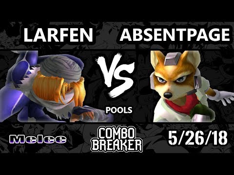 Combo Breaker 2018 Smash Melee - Larfen (Sheik) Vs. AbsentPage (Fox) - SSBM Pools