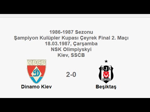 Dinamo Kiev 2-0 Beşiktaş 18.03.1987 - 1986-1987 European Champion Clubs' Quarter Final 2nd Leg