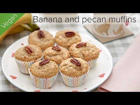 Banana & pecan muffins 🧁 🌱 Light and Moist | Plant-based recipe