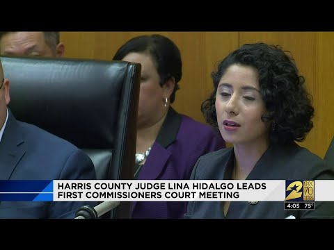 Harris County Judge Lina Hidalgo leads first commissioners court meeting