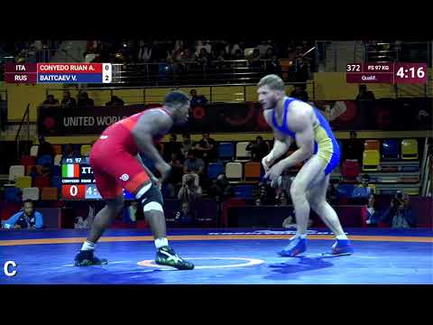 Qual. FS - 97 kg: A. CONYEDO RUAN (ITA) v. V. BAITCAEV (RUS)