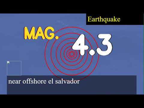 4.3 magnitude earthquake struck near offshore el salvador today on February 24, 2026 at 17:50 local