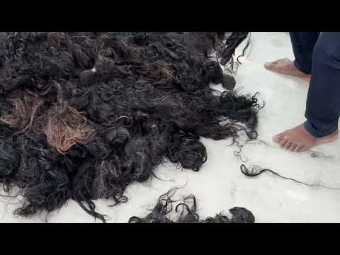 Raw Indian hair sorted by hand for length and texture