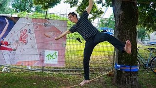 SLACKLINING FOR THE FIRST TIME! - Munich, Germany