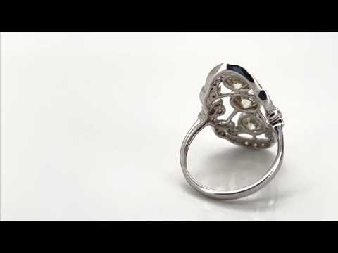 18CT White Gold Diamond Art Deco Style Ring. 32048