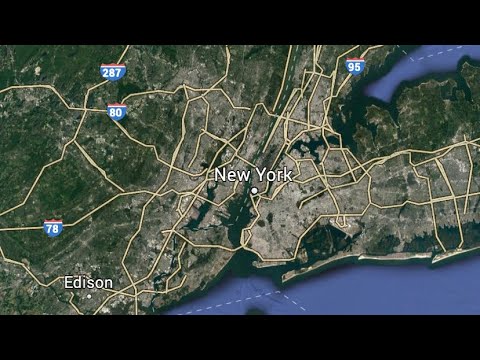 Overhead view of the evolution of the boroughs of New York City (1984-2020)