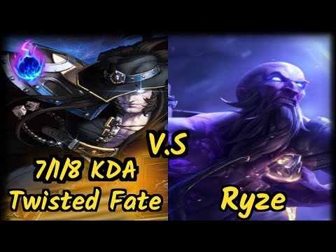 Gross Gore (TWISTED FATE) vs RYZE - 7/1/8 KDA MID GAMEPLAY - EUW Ranked DIAMOND v9.6
