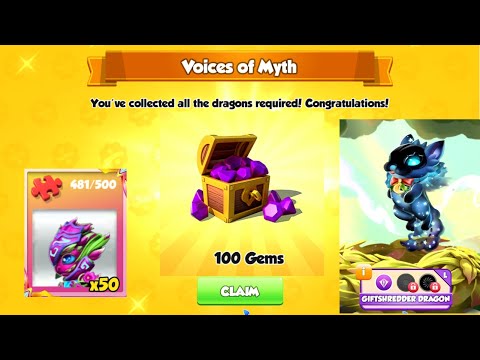 Hatched Giftshredder Dragon | Got 100 gems reward | Akerai progress 481/500 | DML