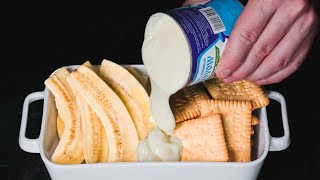 Whisk condensed milk and 1 banana. A cake that drives me crazy in 15 minutes