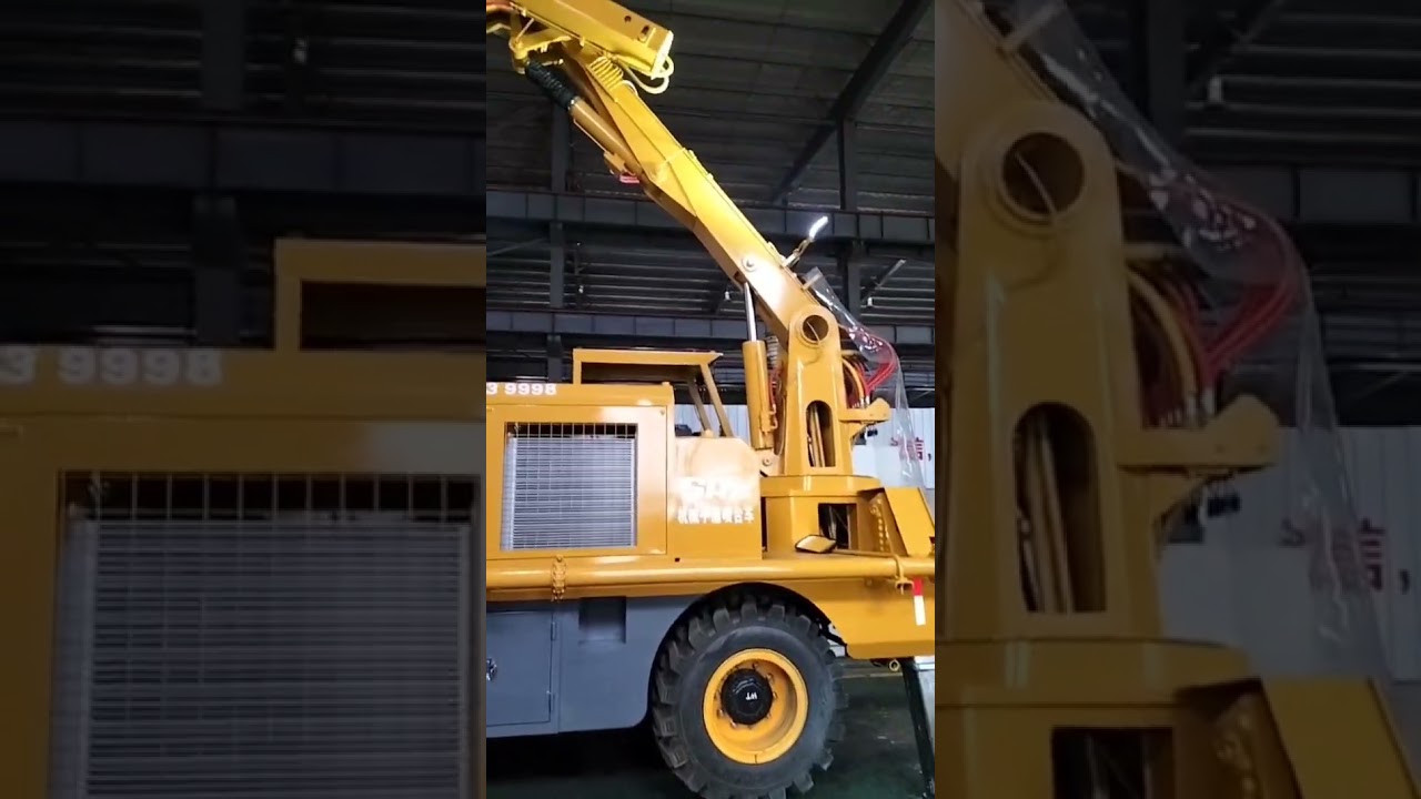 Robotic wet shotcrete machine with the color of  yellow