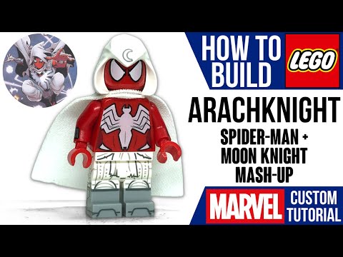 HOW TO Build LEGO ARACHKNIGHT (Spider-Man + Moon Knight Mash-Up from Marvel Comics' INFINITY WARPS)