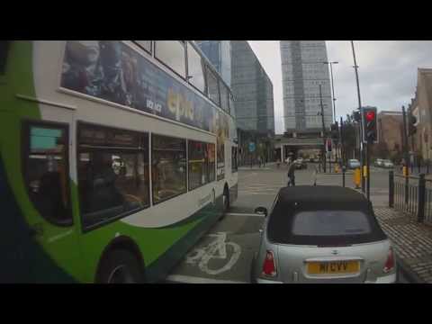 NK11 DHY Stagecoach bus ignores ASL and red traffic light