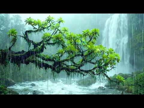 NO ADS. Instant Relax & Fall Asleep Fast with Soothing Rain on Stream Forest | ASMR Nature Sounds