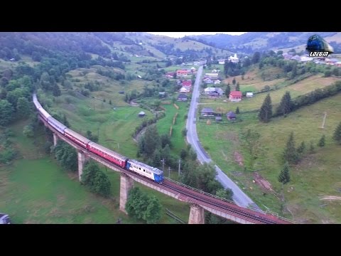 [Drone] 060-DA1 62-1051-2&Trenul Regio Express 4136 pe/on Viaduct in Dealul Stefanitei 24 July 2016