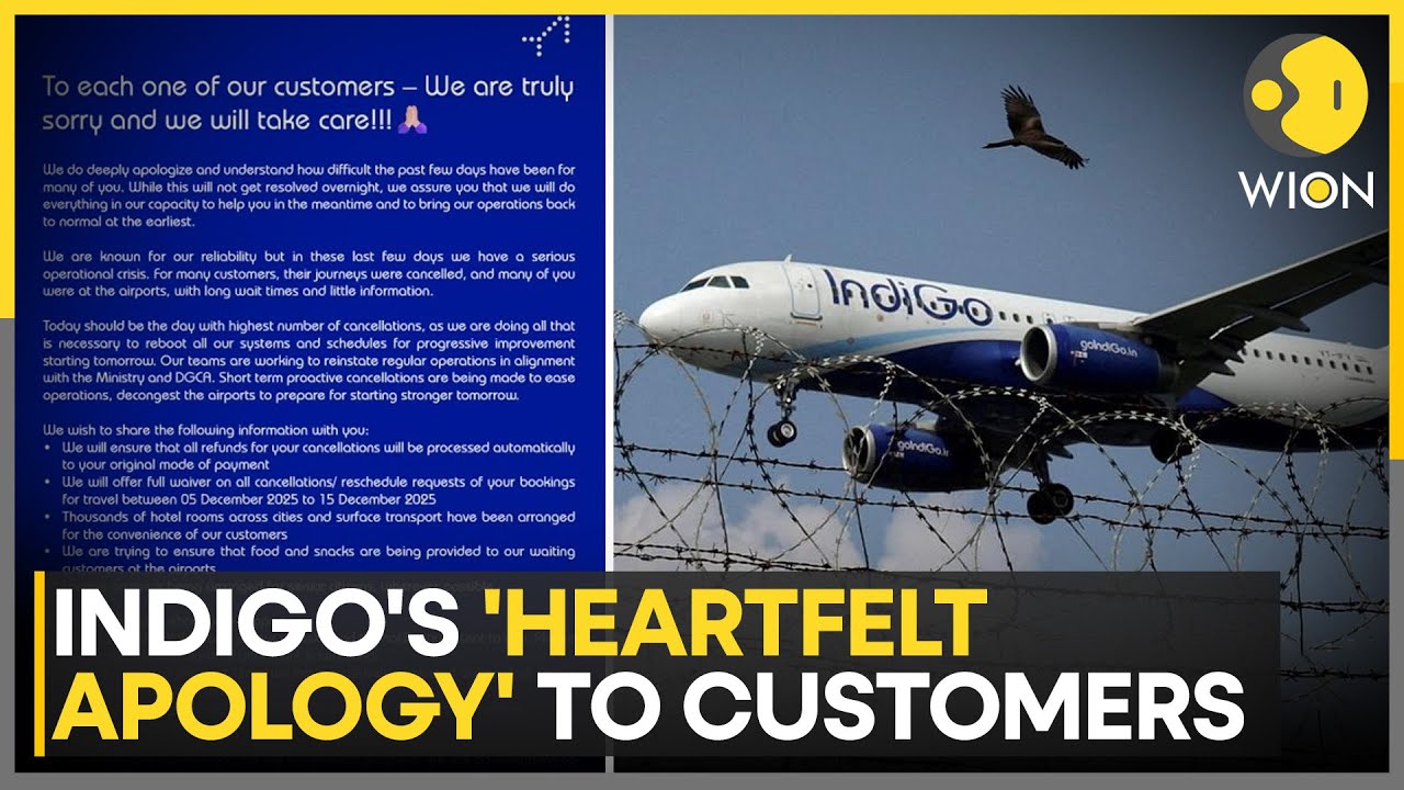 IndiGo Issues 'Heartfelt Apology' To Customers After 2 Days Of Flight Disruptions | WION