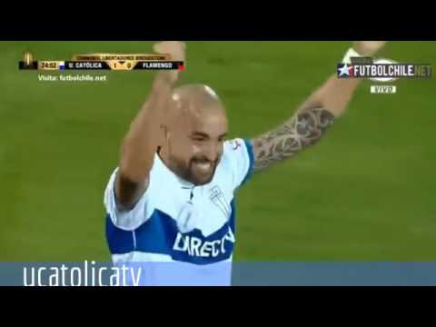 Goal by Tanque Silva, U Católica vs Flamengo, DNA Radio report.