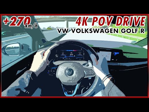 2021 VW VOLKSWAGEN GOLF R (320 HP) 4K POV DRIVE TEST ONBOARD |  0-100 km/h German Autobahn Top Speed