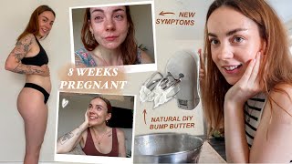 7+8 weeks pregnant ✨ homemade vegan bump butter + new symptoms 💛 first trimester vlog *first baby*