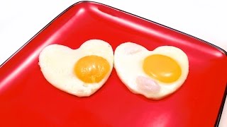 How to Make Heart Shaped Sunny side up Eggs / Easy Recipe for Valentine&#39;s Day