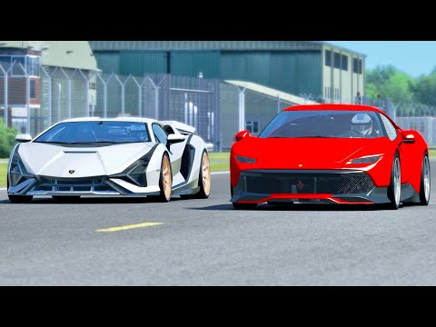 Ferrari Deborah vs Lamborghini Sian at Top Gear Track
