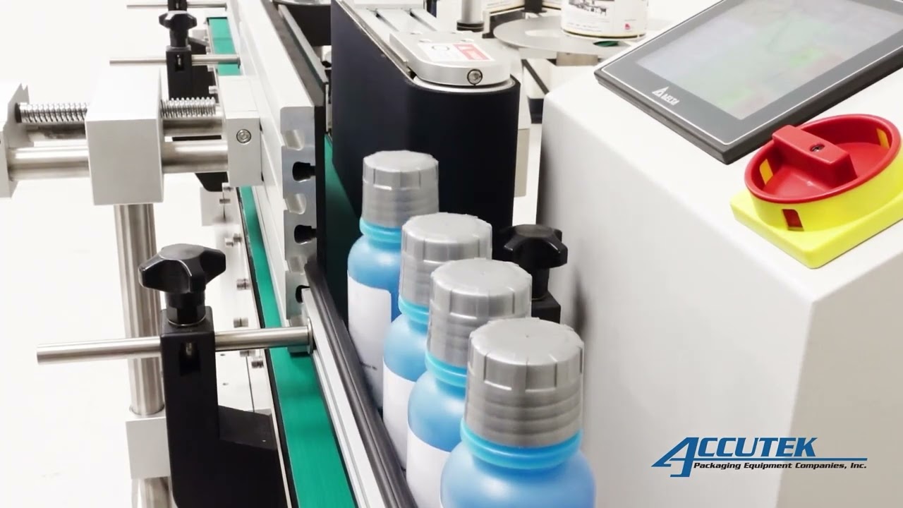 106-F Labeler - Fabric Belt Labeling Machine - Accutek Packaging Equipment Company, Inc.