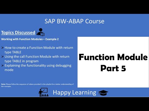 12 Working with Function Module in ABAP Part 5