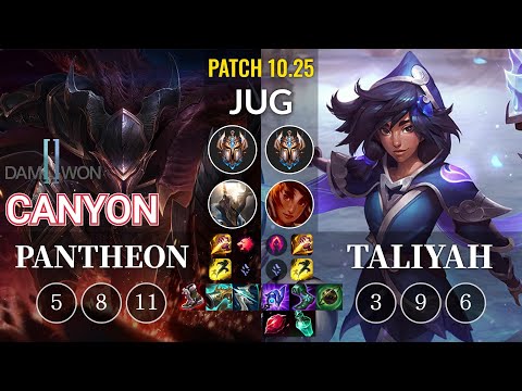 DWG Canyon Pantheon vs Taliyah Jungle - KR Patch 10.25
