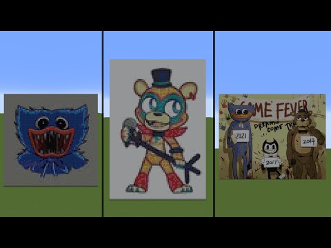 Which Minecraft Art looked the best? FNAF or Huggy Wuggy 🤔 #Shorts