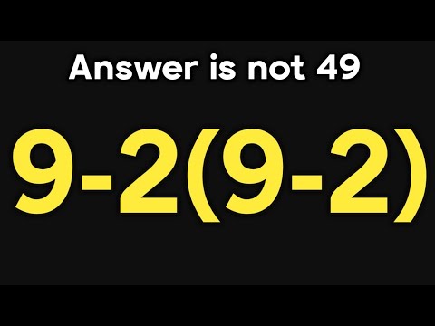 9-2(9-2) = ❓ / Maybe 1 in 10 people can solve this math question / PEMDAS rules question 