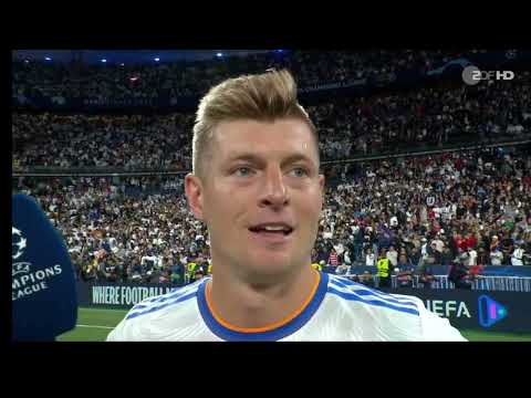 Toni Kroos Sauer und bricht Interview ab/ Champions League Finale 2022 Liverpool Real Madrid