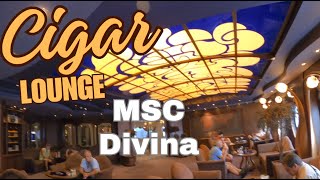 Cigar Lounge and Bar Full Tour On Board MSC Divina Deck 6