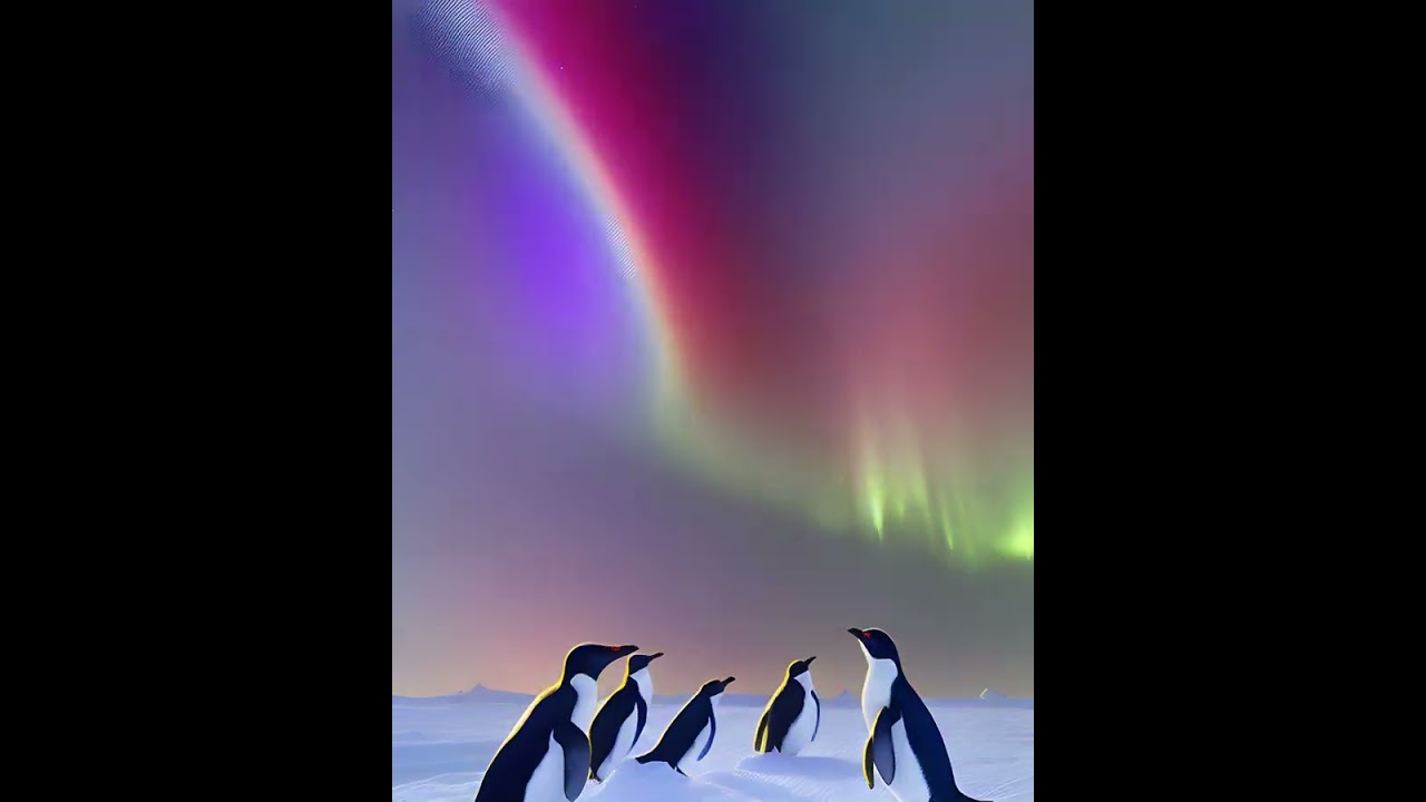Penguins and Aurora - AI Generated Video | Stable Diffusion