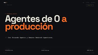 Clase 3 del curso "Agentes de Cero a Producción con Strands Agents y Bedrock AgentCore". Hoy le agregamos hooks de observabilidad y enforcement al agente, implementamos steering para guiar su comportamiento, y exploramos los 4 patrones multi-agente de Strands: Agents as Tools, Swarm, Graph y A2A.

¿Qué cubrimos en esta clase?
→ Hooks: interceptar el agent loop para loggear, medir y bloquear
→ ObservabilityHook: loggear cada tool call con timing
→ EnforcementHook: bloquear destinos restringidos con skip_invocation
→ Steering: guiar al agente entre turnos sin tocar el system prompt
→ Multi-agente: Agents as Tools, Swarm, Graph y A2A en vivo
→ Demo: Shopify MCP + agente completo de viajes
→ Demo: A2A server con Strands (agentes remotos)
→ Preview de Bedrock AgentCore para la clase 4