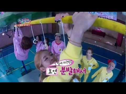 120505 - Hyoyeon (SNSD) vs. Jiyoung (KARA) - Game cut @ IY2