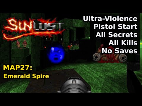 Doom II: Sunlust - MAP27: Emerald Spire (Ultra-Violence 100%)